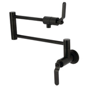 Wall Mount Pot Filler Faucet, Whitaker, Two-Handle in Matte Black