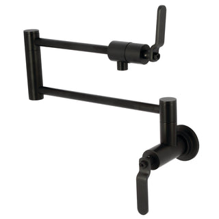 Wall Mount Pot Filler Faucet, Whitaker, Two-Handle in Matte Black