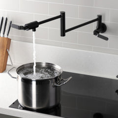 Wall Mount Pot Filler Faucet, Whitaker, Two-Handle in Matte Black
