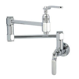 Wall Mount Pot Filler Faucet, Whitaker, Two-Handle in Polished Chrome