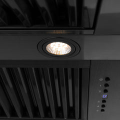 Wall Mount Range Hood, 48 in., Black Stainless Steel, Champagne Bronze