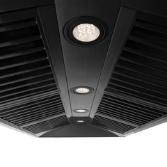 Wall Mount Range Hood, 48 in., Black Stainless Steel, Champagne Bronze