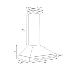Wall Mount Range Hood, Autograph Edition, 36 in., With Handle, Black Stainless Steel