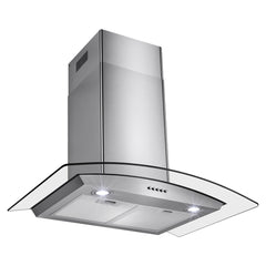 Wall Mount Range Hood, Convertible, 299 CFM, 29.3 In., Brushed Stainless Steel