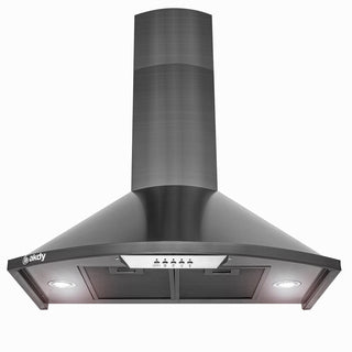 Wall Mount Range Hood, 30-Inch, 343 CFM in Black Stainless Steel