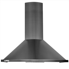 Wall Mount Range Hood, Convertible, 30 In, 343 CFM, Black Stainless Steel