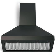 Wall Mount Range Hood, Designer, 36 Inch, 600 CFM, Matte Black
