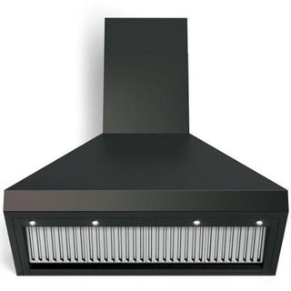 Wall Mount Range Hood, Designer, 36 Inch, 600 CFM, Matte Black