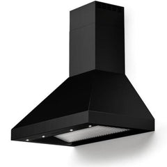 Wall Mount Range Hood, Designer, 36 Inch, 600 CFM, Matte Black