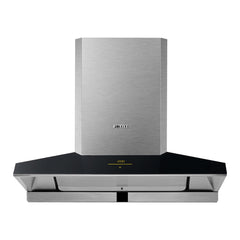 Wall Mount Range Hood, Ducted, Baffle Filter, 36 Inch, Stainless Steel, Black