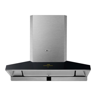 Wall Mount Range Hood, Ducted, Baffle Filter, 36 Inch, Stainless Steel, Black