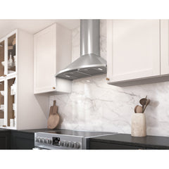 Wall Mount Range Hood, Savona, 30 in., 600 CFM, LED Lights, Stainless Steel