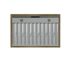 Wall Mount Range Hood, Vittorio, 36 Inch, 424 CFM, Baffle Filters, Black