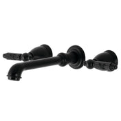 Wall Mount Roman Tub Faucet, Georgian, Two-Handle in Matte Black