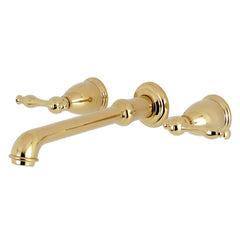 Wall Mount Roman Tub Faucet, Naples, Two-Handle in Polished Brass