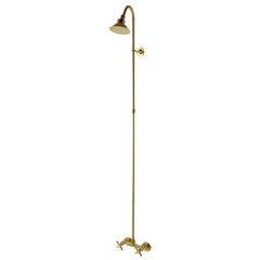 Wall Mount Shower Combo, Heirloom, 62 in Riser in Brushed Brass