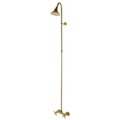 Wall Mount Shower Combo, Heirloom, 62 in Riser in Brushed Brass