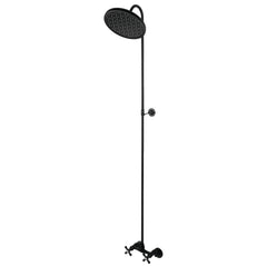 Wall Mount Shower Combo with Exposed Valve and 10 Inch Showerhead in Matte Black