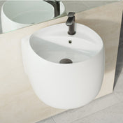 Wall-Mount Sink, Ivy, 18 In. Ceramic in Glossy White