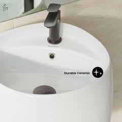 Wall-Mount Sink, Ivy, 18 In. Ceramic in Glossy White