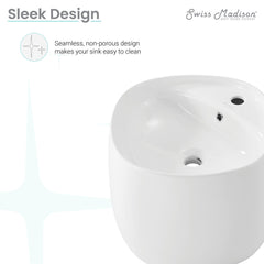Wall-Mount Sink, Ivy, 18 In. Ceramic in Glossy White