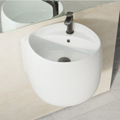 Wall-Mount Sink, Ivy, 18 In. Ceramic in Glossy White