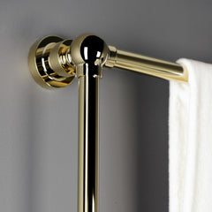 Wall Mount Towel Rack, Palatine, 36-Inch x 32-Inch 3-Tier in Polished Brass