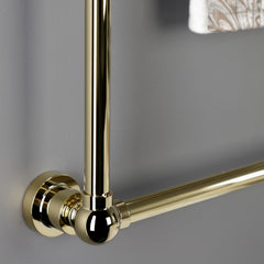 Wall Mount Towel Rack, Palatine, 36-Inch x 32-Inch 3-Tier in Polished Brass