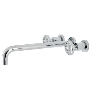 Wall Mount Tub Faucet, Belknap, Two-Handle 3-Hole in Polished Chrome