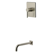 Wall Mount Tub Faucet, Concord, Single Handle in Brushed Nickel