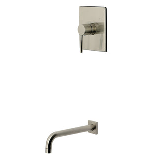 Wall Mount Tub Faucet, Concord, Single Handle in Brushed Nickel