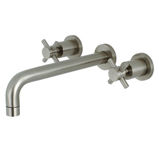 Wall Mount Tub Faucet, Concord, Two-Handle 3-Hole in Brushed Nickel