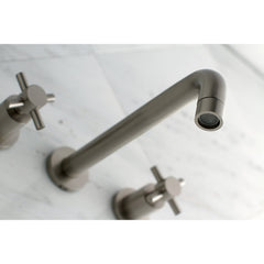 Wall Mount Tub Faucet, Concord, Two-Handle 3-Hole in Brushed Nickel