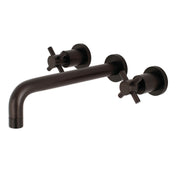 Wall Mount Tub Faucet, Concord, Two-Handle 3-Hole in Oil Rubbed Bronze