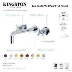 Wall Mount Tub Faucet, Concord, Two-Handle 3-Hole in Oil Rubbed Bronze