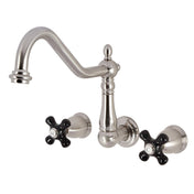 Wall Mount Tub Faucet, Duchess, Two-Handle 3-Hole in Brushed Nickel