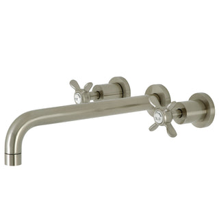 Wall Mount Tub Faucet, Essex, Two-Handle 3-Hole in Brushed Nickel