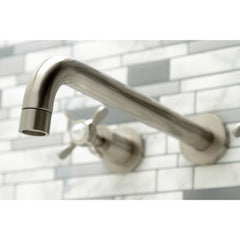 Wall Mount Tub Faucet, Essex, Two-Handle 3-Hole in Brushed Nickel