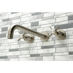 Wall Mount Tub Faucet, Essex, Two-Handle 3-Hole in Brushed Nickel