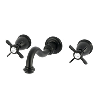 Wall Mount Tub Faucet, Essex, Two-Handle 3-Hole in Matte Black