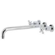 Wall Mount Tub Faucet, Essex, Two-Handle 3-Hole in Polished Chrome