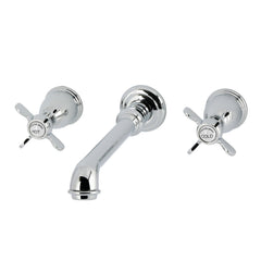 Wall Mount Tub Faucet, Essex, Two-Handle 3-Hole in Polished Chrome