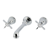 Wall Mount Tub Faucet, Essex, Two-Handle 3-Hole in Polished Chrome