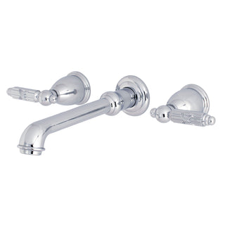 Wall Mount Tub Faucet, Georgian, Two-Handle 3-Hole in Polished Chrome