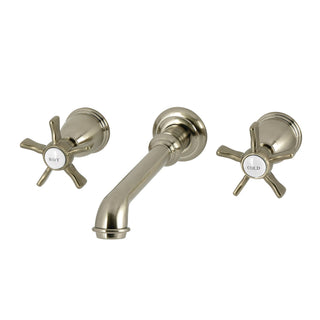Wall Mount Tub Faucet, Hamilton, Two-Handle 3-Hole in Brushed Nickel
