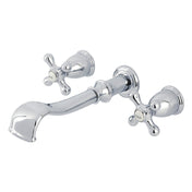 Wall Mount Tub Faucet, Heirloom, 3-Hole with Two Handles in Polished Chrome