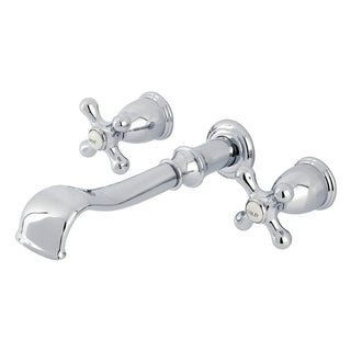 Wall Mount Tub Faucet, Heirloom, 3-Hole with Two Handles in Polished Chrome