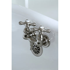 Wall Mount Tub Faucet, Heirloom, Two-Handle 2-Hole in Brushed Nickel