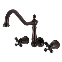 Wall Mount Tub Faucet, Heirloom, Two-Handle 3-Hole in Oil Rubbed Bronze