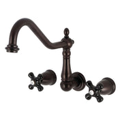 Wall Mount Tub Faucet, Heirloom, Two-Handle 3-Hole in Oil Rubbed Bronze